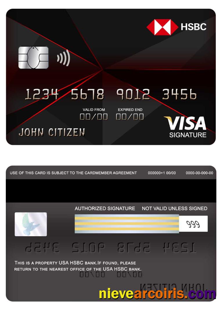 USA HSBC bank visa signature card